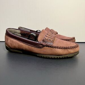 Womens HUSH PUPPIES Brown Leather Slip On Comfort Loafers / Size 7.5M